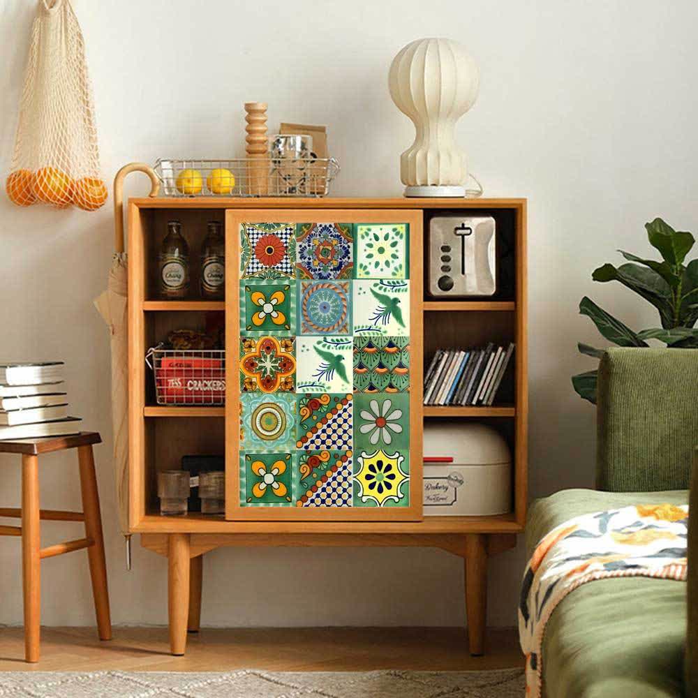 Dekorative Wandaufkleber im Vintage-Stil in Grün zum Abziehen und Aufkleben