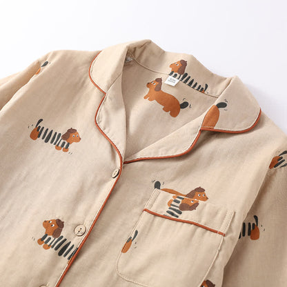 Niedliches Hunde-Pyjama-Set aus reiner Baumwolle