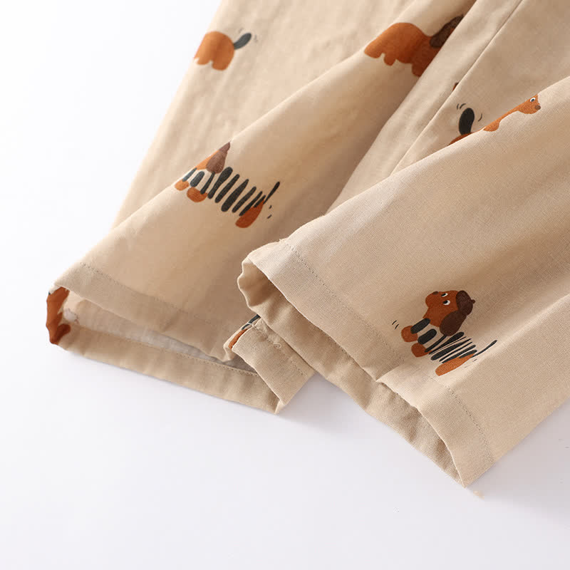 Niedliches Hunde-Pyjama-Set aus reiner Baumwolle