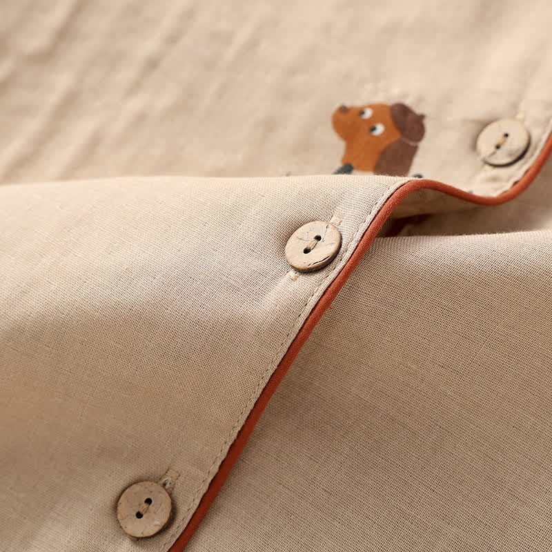 Niedliches Hunde-Pyjama-Set aus reiner Baumwolle