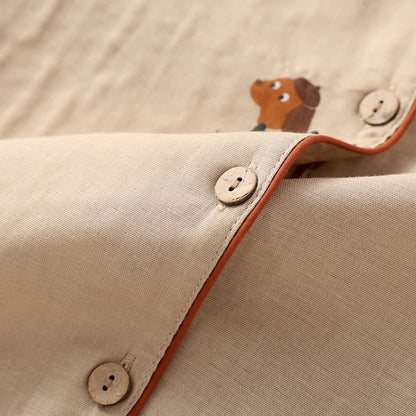 Niedliches Hunde-Pyjama-Set aus reiner Baumwolle