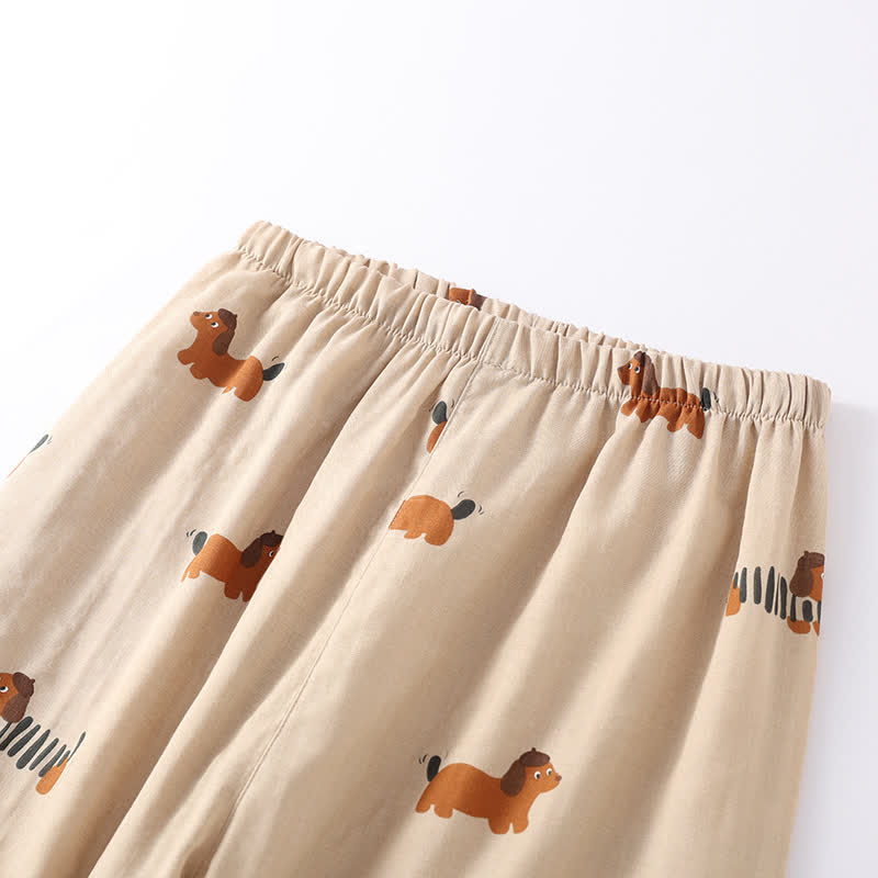 Niedliches Hunde-Pyjama-Set aus reiner Baumwolle