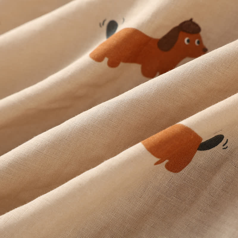 Niedliches Hunde-Pyjama-Set aus reiner Baumwolle