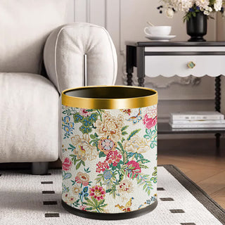 Robuster doppellagiger Mülleimer mit Blumenmuster im Vintage-Stil
