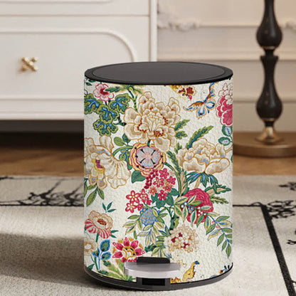 Robuster doppellagiger Mülleimer mit Blumenmuster im Vintage-Stil