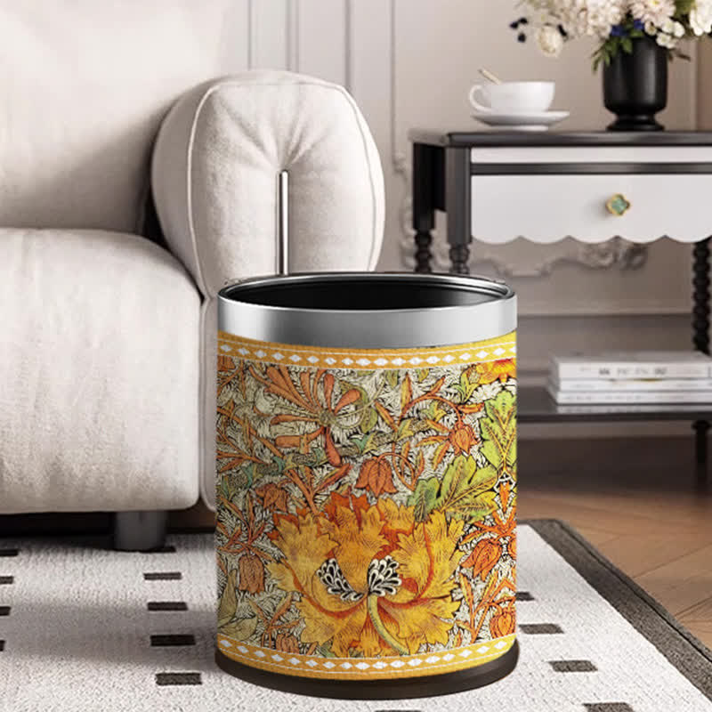 Doppellagiger, langlebiger Mülleimer mit Vintage-Blumenmuster