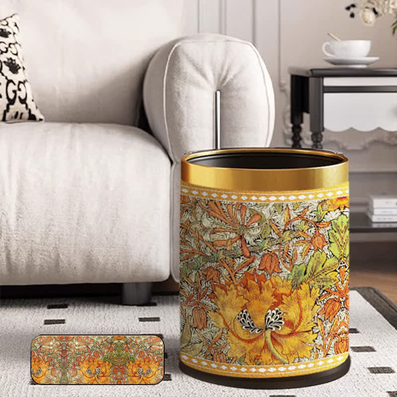Doppellagiger, langlebiger Mülleimer mit Vintage-Blumenmuster