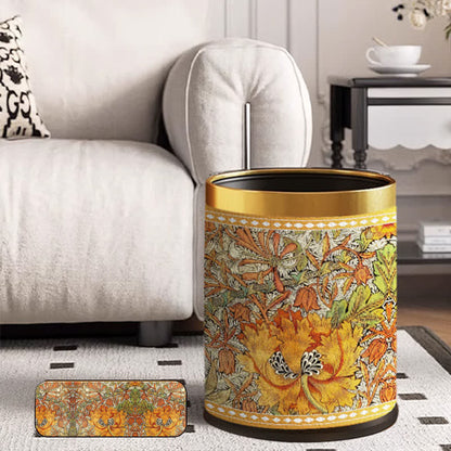 Doppellagiger, langlebiger Mülleimer mit Vintage-Blumenmuster