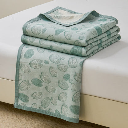 Leichte Steppdecke „Refresh Leaf“ aus Baumwollgaze