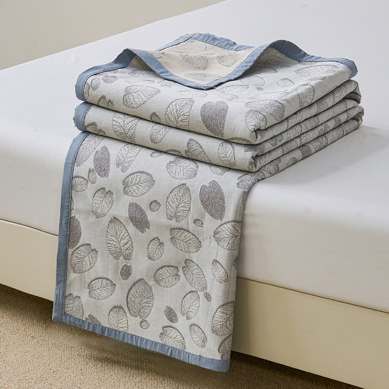 Leichte Steppdecke „Refresh Leaf“ aus Baumwollgaze
