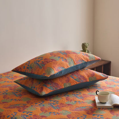 Atmungsaktives Spannbettlaken aus garngefärbter Jacquard-Baumwollgaze