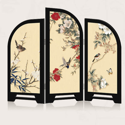 Faltbares dekoratives Schreibtisch-Ornament mit Blumenvogel