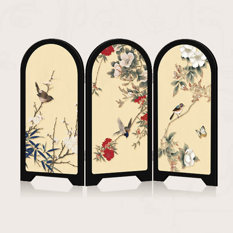 Faltbares dekoratives Schreibtisch-Ornament mit Blumenvogel