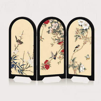 Faltbares dekoratives Schreibtisch-Ornament mit Blumenvogel