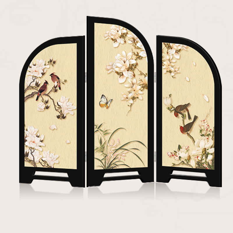 Faltbares dekoratives Schreibtisch-Ornament mit Blumenvogel