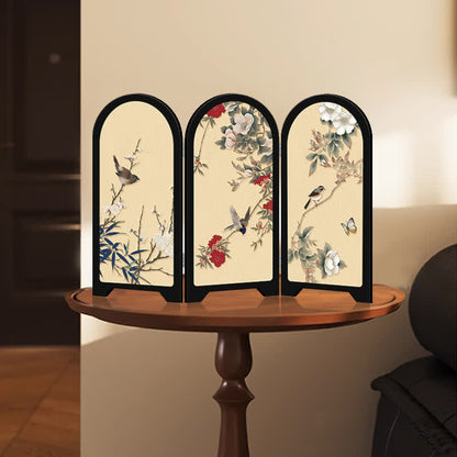 Faltbares dekoratives Schreibtisch-Ornament mit Blumenvogel