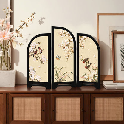 Faltbares dekoratives Schreibtisch-Ornament mit Blumenvogel