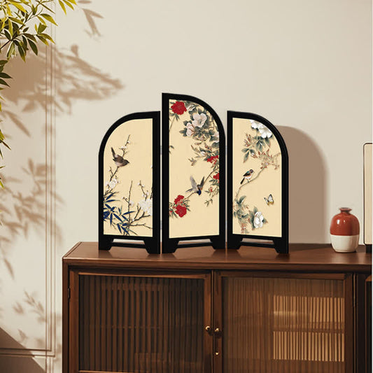 Faltbares dekoratives Schreibtisch-Ornament mit Blumenvogel