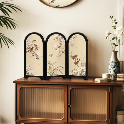 Faltbares dekoratives Schreibtisch-Ornament mit Blumenvogel