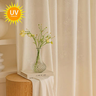 Transparenter Vorhang aus französischem Jacquard mit Blumenmuster