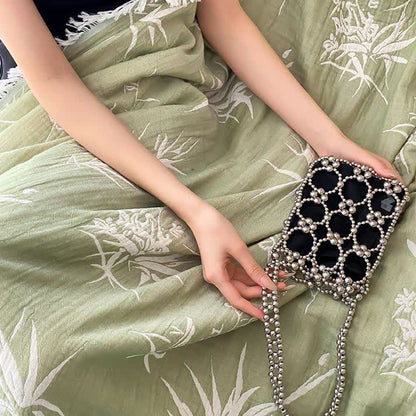 Wendbare Steppdecke aus Baumwollgaze im Jacquard-Bambus-Stil