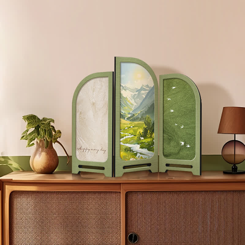 Faltbares Desktop-Ornament mit pastoraler Landschaft