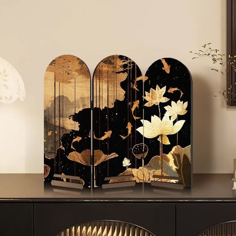 Faltbares Schreibtischornament aus Holz im Vintage-Stil
