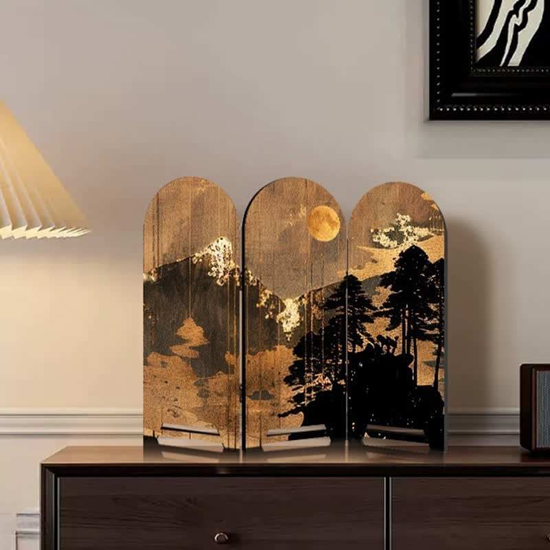 Faltbares Schreibtischornament aus Holz im Vintage-Stil