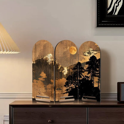 Faltbares Schreibtischornament aus Holz im Vintage-Stil