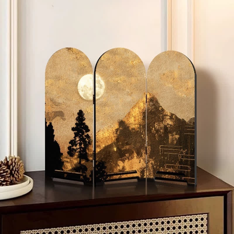 Faltbares Schreibtischornament aus Holz im Vintage-Stil