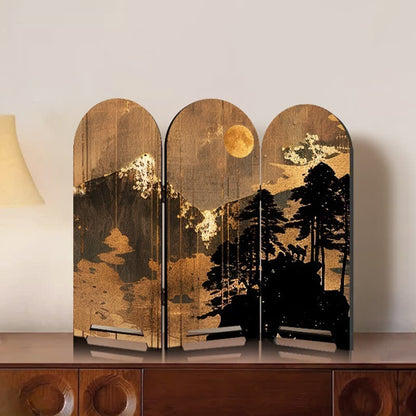 Faltbares Schreibtischornament aus Holz im Vintage-Stil