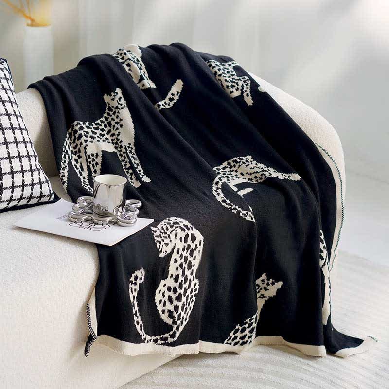 Retro Leopard Strick Wendedecke