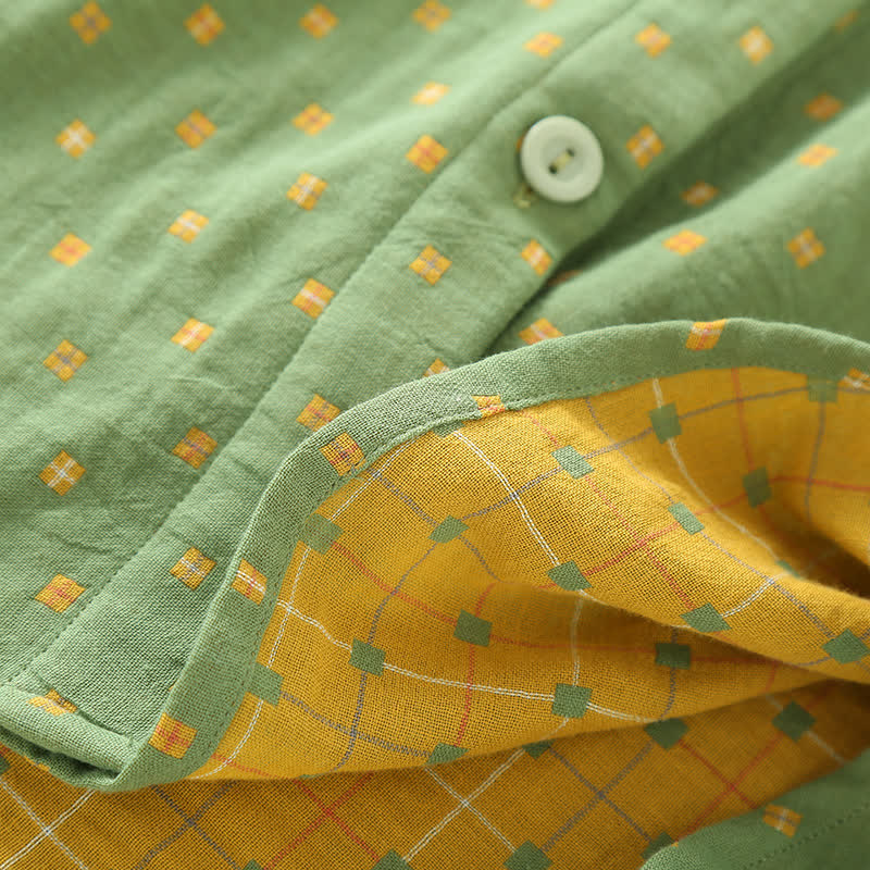 Weiches Pyjama-Set aus Baumwollgaze mit Knopfleiste