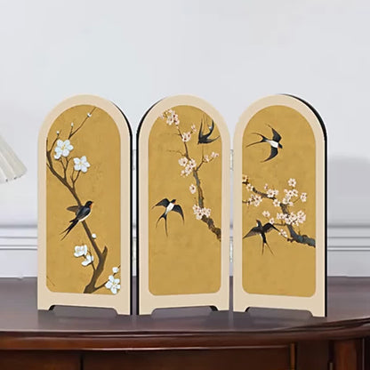 Faltbares Ornament mit fliegendem Vogel und Blumenmotiv
