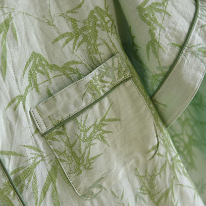 Ländliches Bambus-Cardigan-Pyjama-Set aus reiner Baumwolle