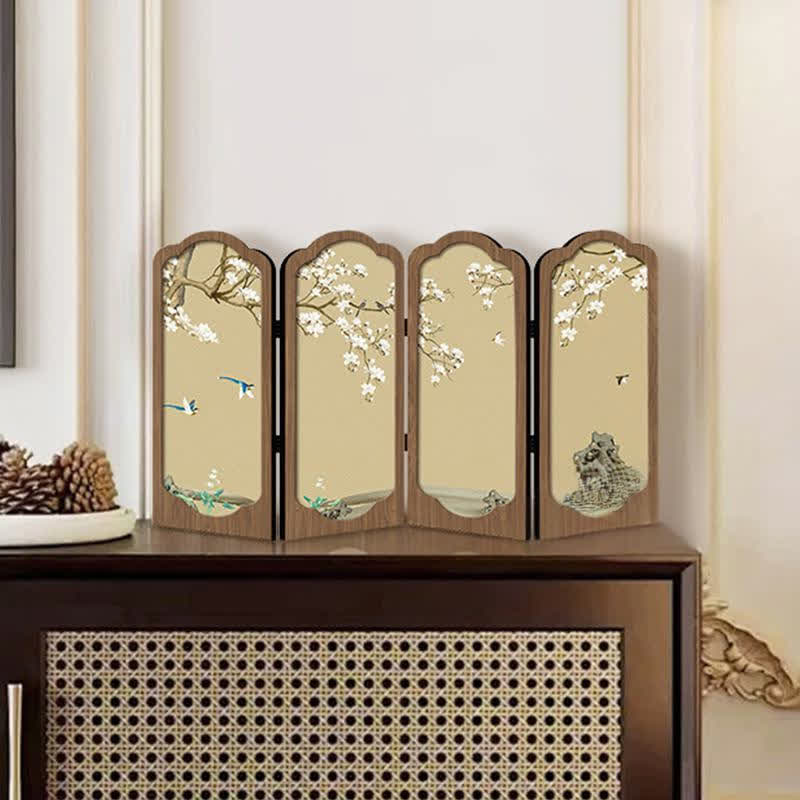 Faltbares Schreibtisch-Ornament im Retro-Blumenstil