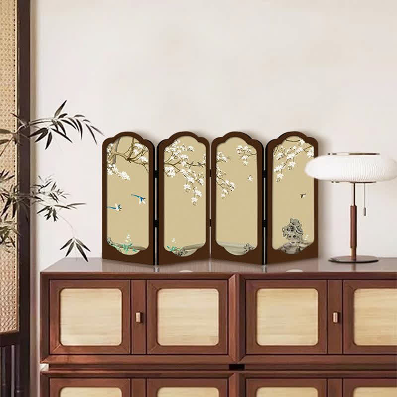 Faltbares Schreibtisch-Ornament im Retro-Blumenstil
