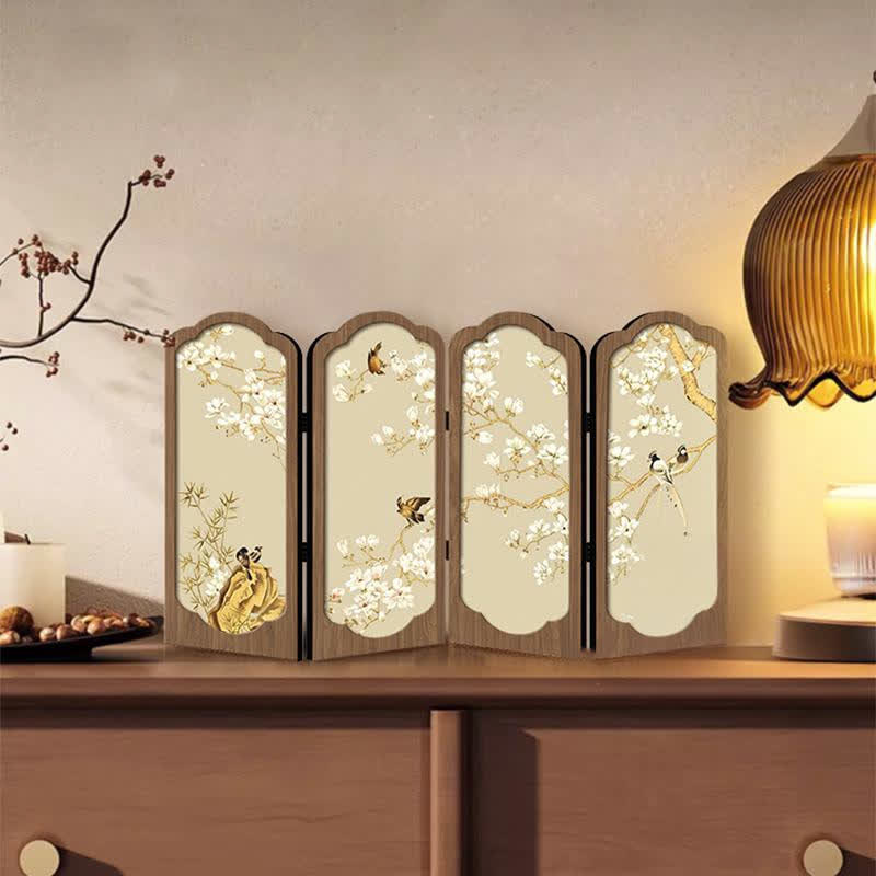 Faltbares Schreibtisch-Ornament im Retro-Blumenstil
