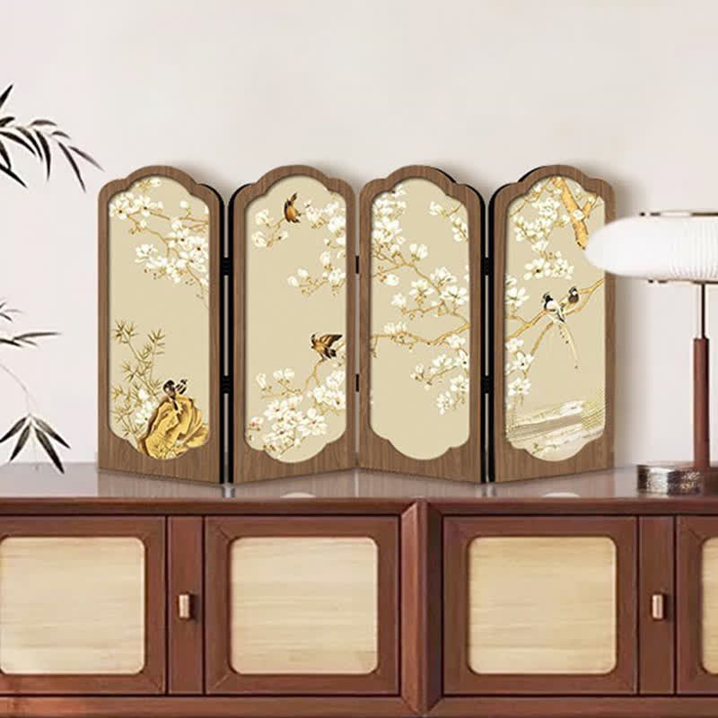 Faltbares Schreibtisch-Ornament im Retro-Blumenstil