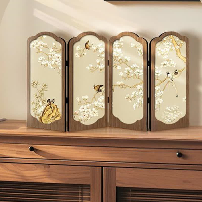 Faltbares Schreibtisch-Ornament im Retro-Blumenstil