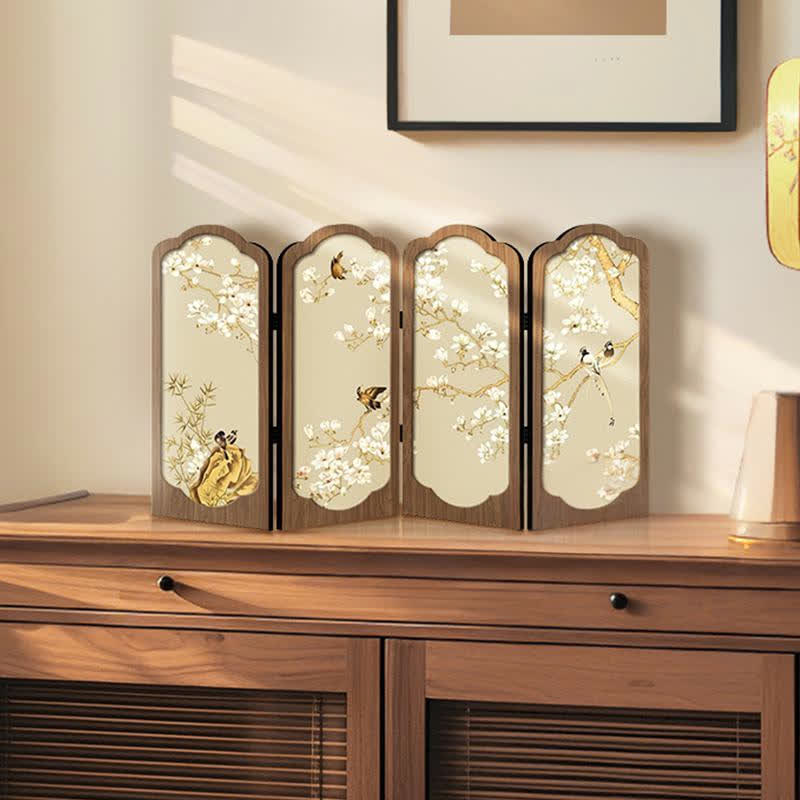 Faltbares Schreibtisch-Ornament im Retro-Blumenstil
