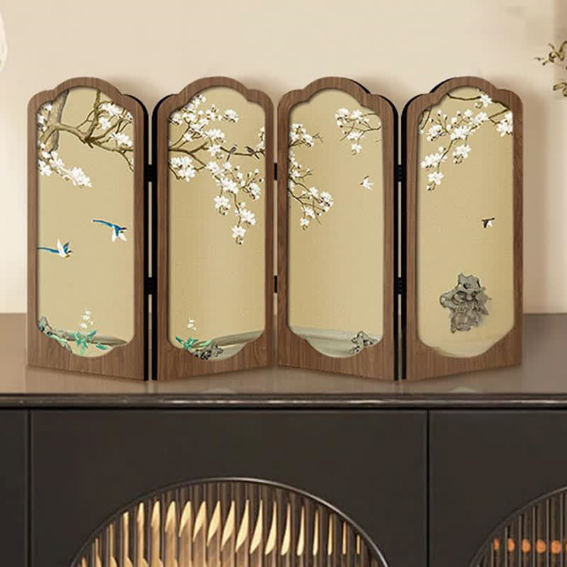 Faltbares Schreibtisch-Ornament im Retro-Blumenstil