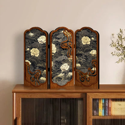 Faltbares Retro-Pfingstrosen-Desktop-Ornament