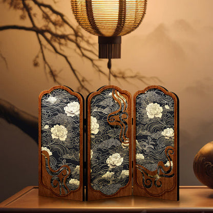 Faltbares Retro-Pfingstrosen-Desktop-Ornament