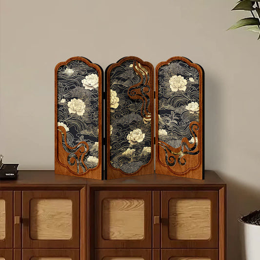 Faltbares Retro-Pfingstrosen-Desktop-Ornament