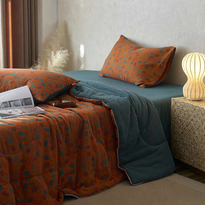 Bequeme Bettwäsche aus Baumwollgaze mit Jacquard-Blattmuster