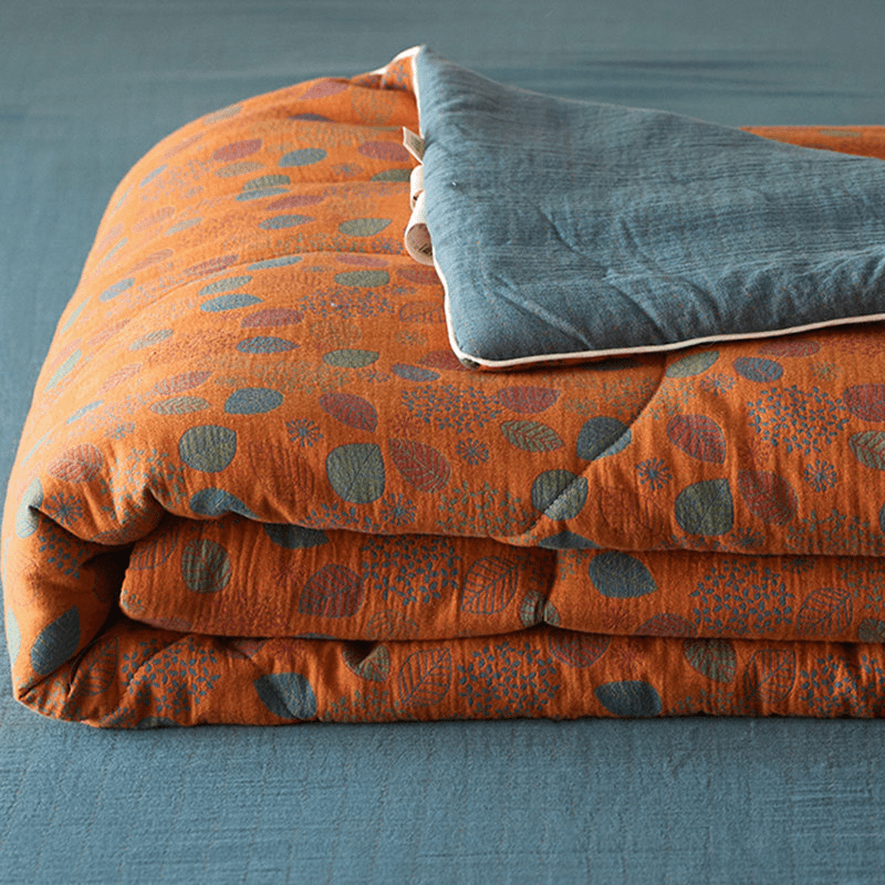 Bequeme Bettwäsche aus Baumwollgaze mit Jacquard-Blattmuster