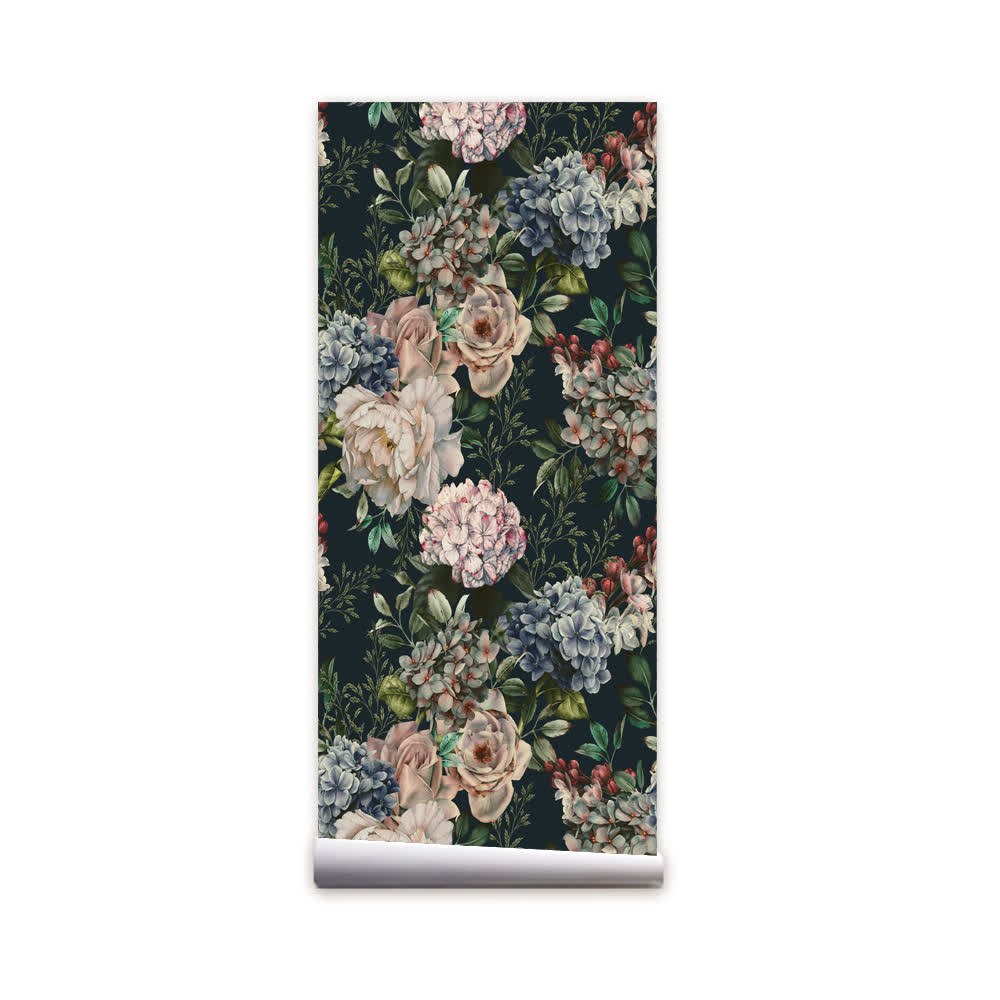Abnehmbare dekorative Retro-Blumentapete zum Selbermachen