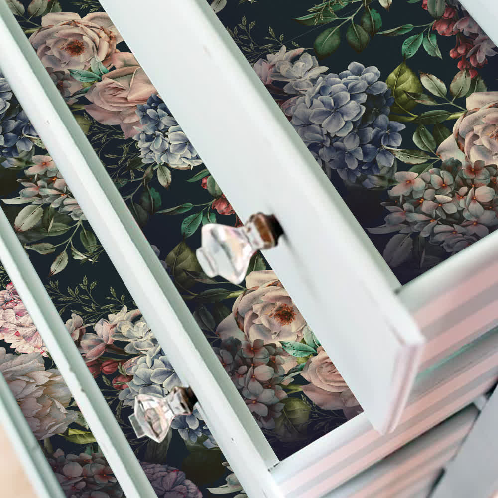 Abnehmbare dekorative Retro-Blumentapete zum Selbermachen