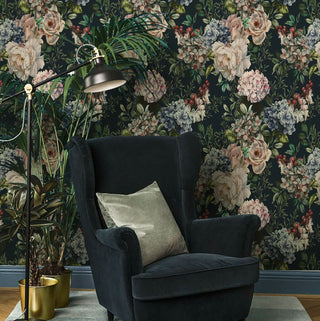 Abnehmbare dekorative Retro-Blumentapete zum Selbermachen